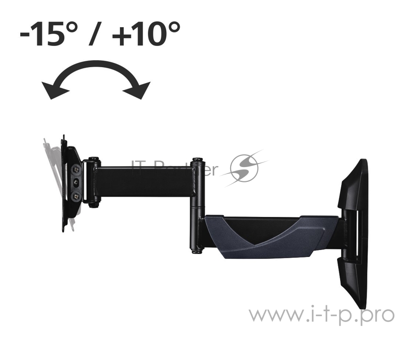 Кронштейн для телевизора Hama Fullmotion черный 10-26 макс.25кг настенный