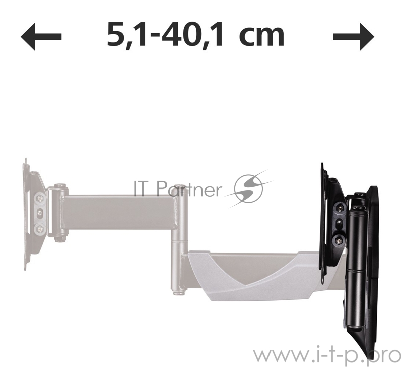 Кронштейн для телевизора Hama Fullmotion черный 10-26 макс.25кг настенный