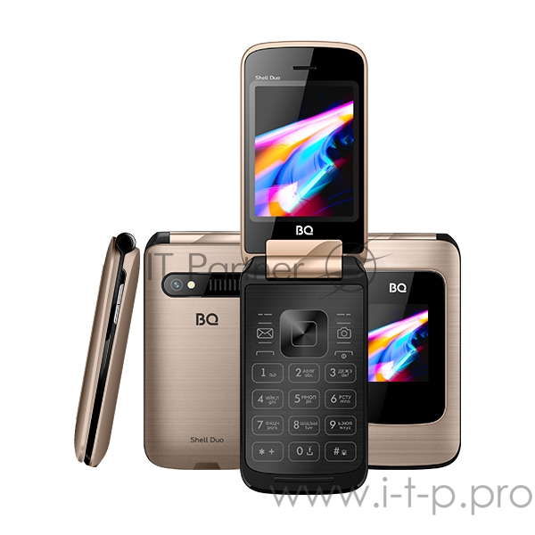 Мобильный телефон BQ 2814 Shell Duo Gold MTK6261, 0, Nuclues, 32 MB, 32 MB, 2G GSM 850/900/1800/1900, Bluetooth Версия 2.0 Экран: 2.4 , 320*240, TFT Основная камера: 0.3 MP, инт. 2.0 MP, FF, 1, Пластик, угол обзора64, вспышка Фронтальная камера: отсу
