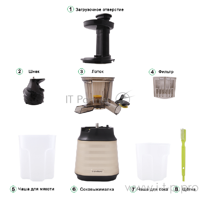 Соковыжималка Endever Sigma 89, черный/золотой