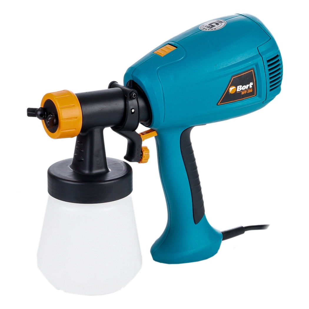 Распылитель электрический Bort BFP-280 { 280 Вт, 0,24 л/мин, емкость 700 мл, 1.4 кг, набор аксессуаров 5 шт }