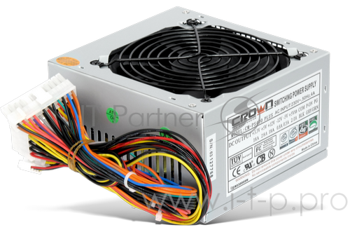 Блок питания CROWN Блок питания CM-PS400W PLUS(20+4in, 120mm FAN, SATA*2, PATA(big Molex)*4, FDD*1, 4+4pin, Lines 1x12V OEM)