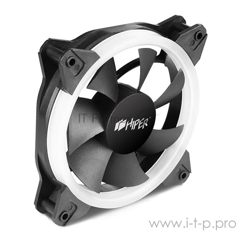 вентилятор для корпуса Single ring, RGB fan HIPER HCF1251-03, 120*120*25mm (38.5CFM, 1200RPM, 3+4PIN)