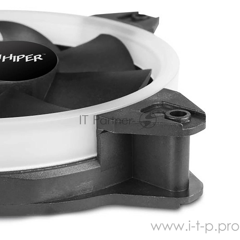 вентилятор для корпуса Single ring, RGB fan HIPER HCF1251-03, 120*120*25mm (38.5CFM, 1200RPM, 3+4PIN)