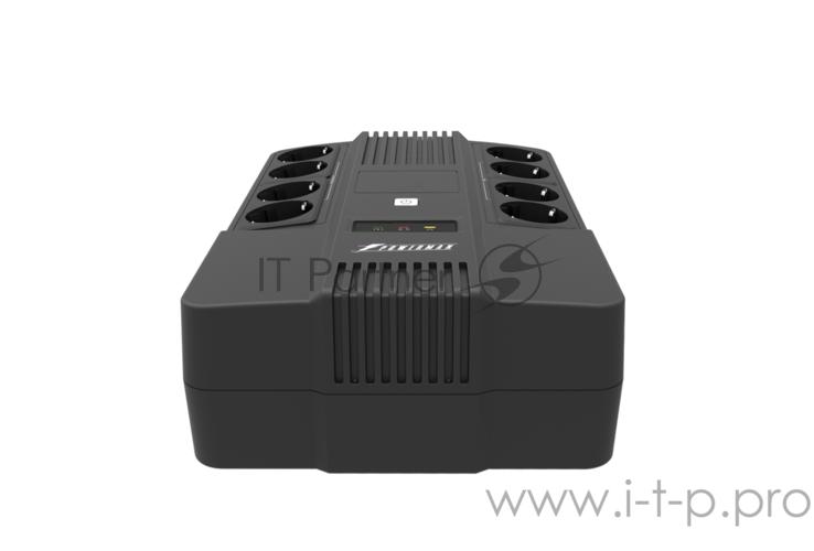 ИБП POWERMAN Brick 1000, линейно-интерактивный, 1000ВА, 600Вт, 4 евророзетки с резервным питанием, 4 евророзетки с фильтрацией, батарея 12В 9Ач 1 шт., 309мм х 202мм х 93мм, 5.6 кг. UPS POWERMAN Brick 1000, line-interactive, 1000VA, 600W, 4 eurosocket