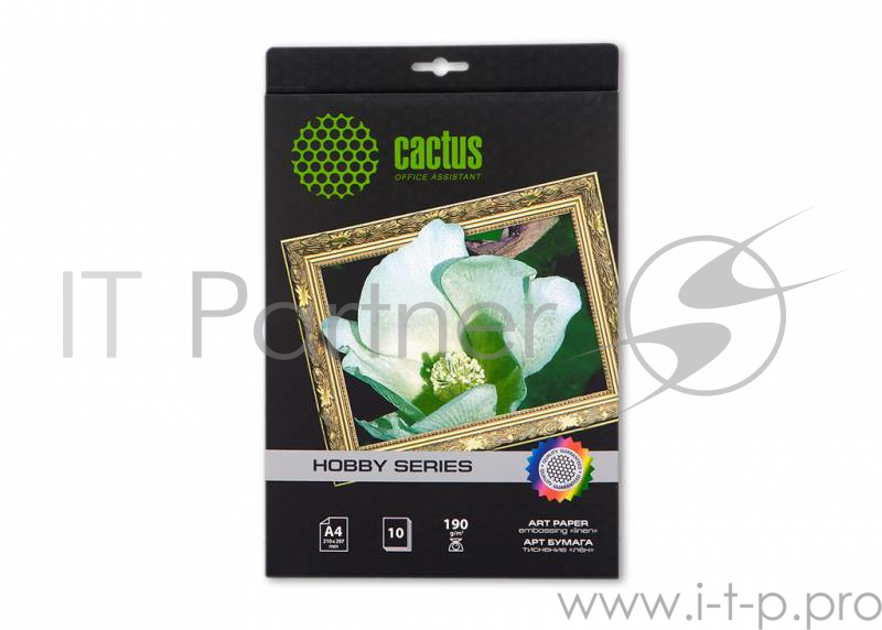 Бумага CS-DA419010L Фотобумага Cactus c тиснением Лён CS-DA419010L матовая, А4, 190 г/м2, 10 листов