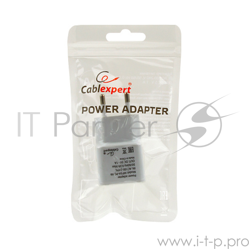 Аксессуар Cablexpert Адаптер питания 100/220V - 5V USB 1 порт, 1A, белый (MP3A-PC-09)