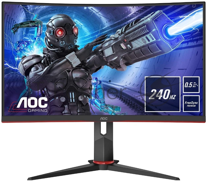МОНИТОР 27 AOC C27G2ZU Black-Red (VA, изогнутый, 1920x1080, 240Hz, 0.5 ms, 178°/178°, 300 cd/m, 80M:1, +2xHDMI 2.0, +Di