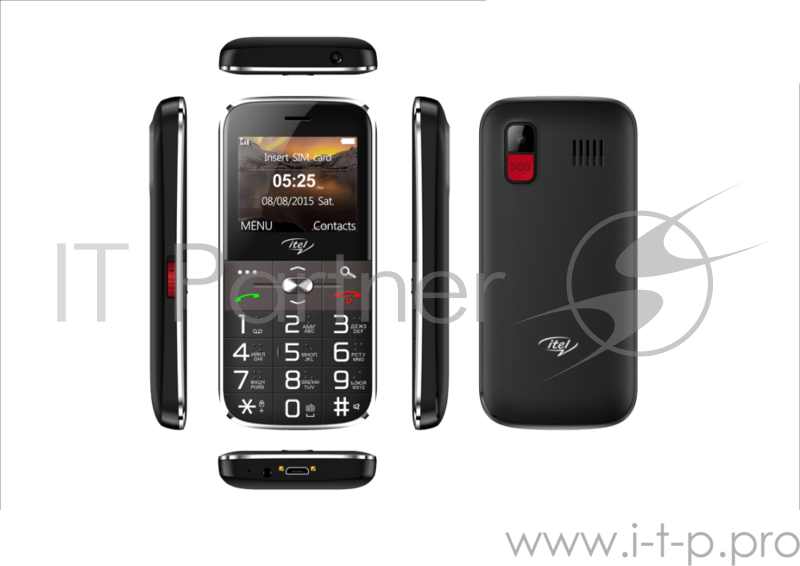Телефон сотовый Itel it2590 Black, 2, 32MB RAM, 32MB, up to 32GB flash, 0.08Mpix, 2 Sim, 2G, BT v2.1, Micro-USB, 1900mAh, ThreadX, 90g, 124,6 ммx59 ммx14,2 мм