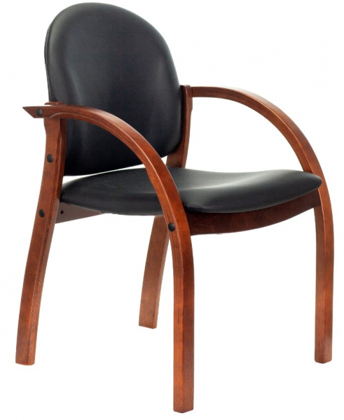 Стул Бюрократ ДЖУНО черный искусственная кожа