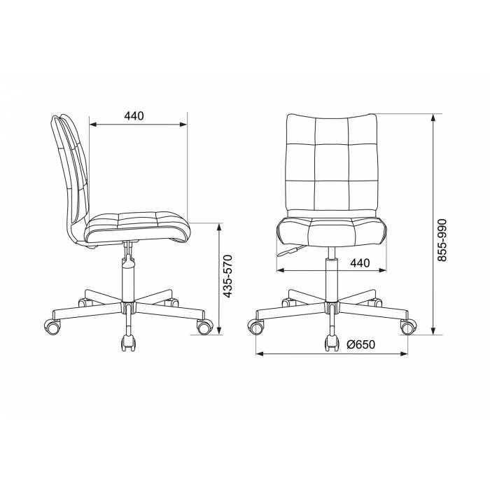 Кресло Бюрократ CH-330M/LT-20 без подлокотников черный крестовина металл