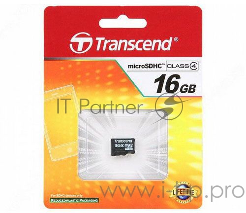 Карта памяти 16ГБ Transcend TS16GUSDC4 microSD HC Class4