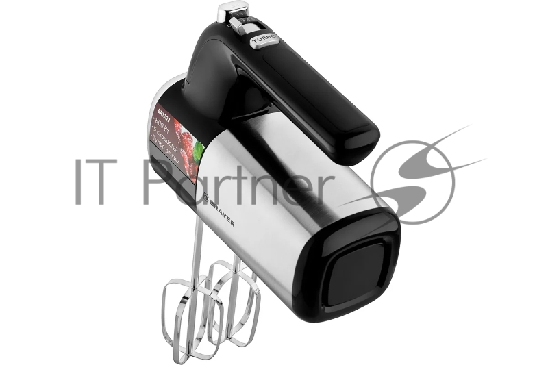 Миксер BRAYER, 800 Вт, 5 скор.реж, турбо,насад. венчики, насад для взбивания