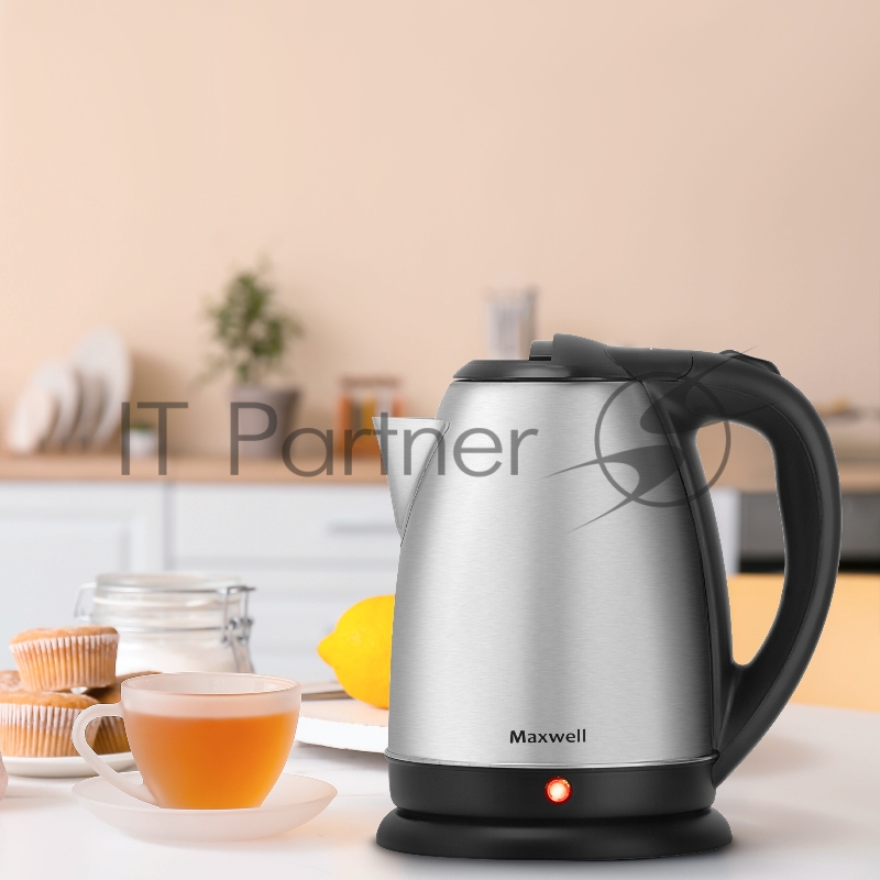 Чайник Maxwell Мощность 1500 Вт.Максимальный объем 1,8 л.Корпус из нержавеющей стали.
