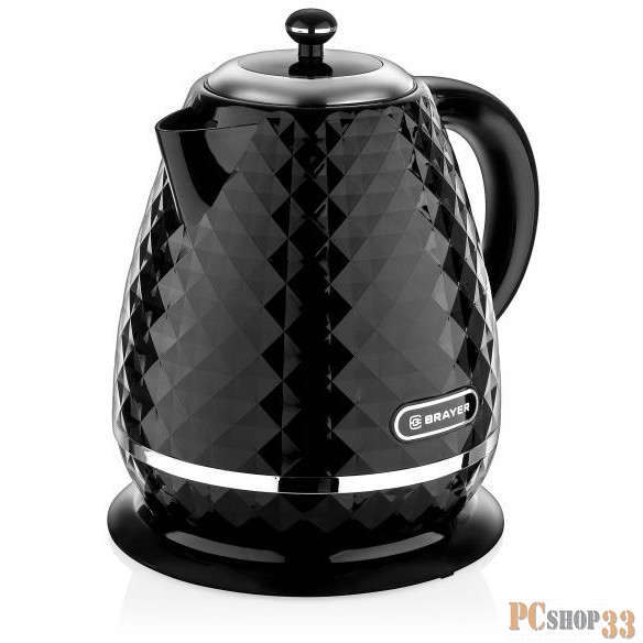 Чайник электрический BRAYER, 2200 Вт, 1,7 л, Strix, автоотключ, термост.пласт.