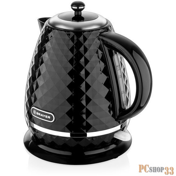 Чайник электрический BRAYER, 2200 Вт, 1,7 л, Strix, автоотключ, термост.пласт.