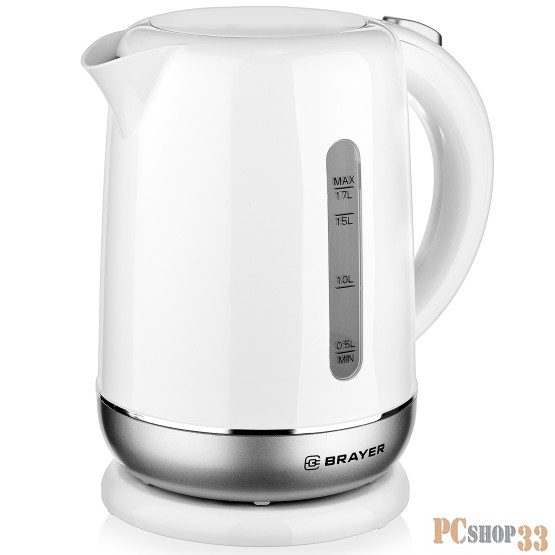 Чайник электрический BRAYER, 2200 Вт, 1,7 л, термост.пластик, автоотключ, STRIX, моющ. Фильтр