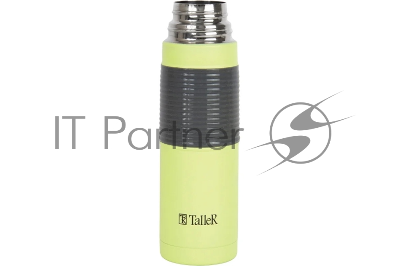 Термос TalleR, стальной 0,5 л Lester/Лестер, зеленое матовое покрытие. Кнопочный переключ.