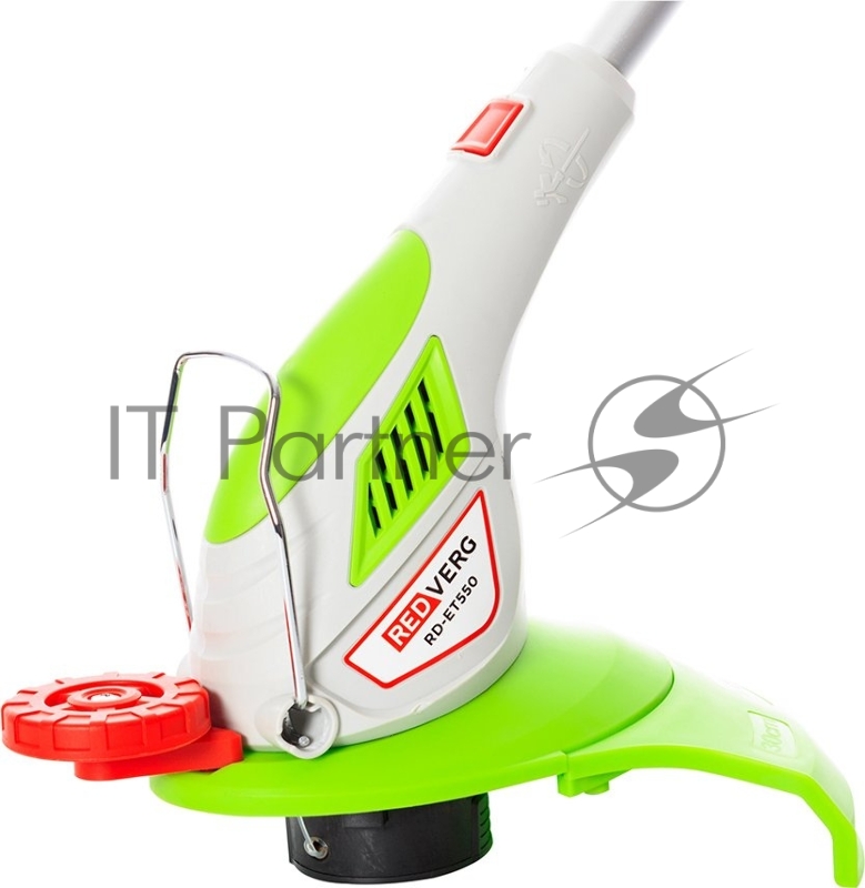Триммер электрический RedVerg RD-ET550 550Вт 220В/50Гц 10000 об/мин нижнее размещение двигателя, леска 1,6 мм ширина скашивания 300мм телескопическая штанга D-образная доп рукоятка регулировка угла наклона штанги 4,25 кг