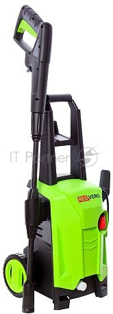 Мойка высокого давления RedVerg RD-HPW1200 220В/50Гц 1200Вт 100 бар расход воды-330л/ч темпер. воды на вх.-до 60 град шланг-5м пласт. пистолет и удлинит. насадка емкость для моющего средства вес-5,9кг