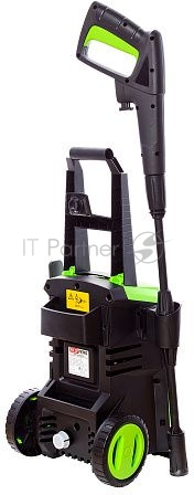 Мойка высокого давления RedVerg RD-HPW1200 220В/50Гц 1200Вт 100 бар расход воды-330л/ч темпер. воды на вх.-до 60 град шланг-5м пласт. пистолет и удлинит. насадка емкость для моющего средства вес-5,9кг