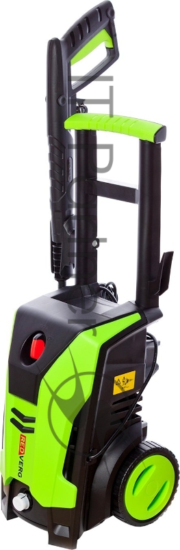 Мойка высокого давления RedVerg RD-HPW1800 220В/50Гц 1800Вт 140 бар расход воды-306л/ч темпер. воды на вх.-до 60 град шланг-5м пласт. пистолет и удлинит. насадка емкость для моющего средства вес-5,6кг