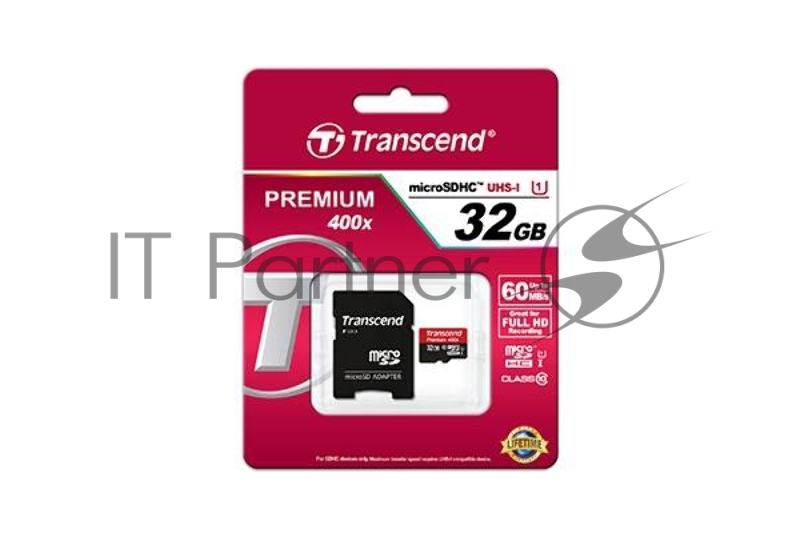 Карта памяти 32ГБ Transcend TS32GUSDU1 microSD HC UHS-I Class10 + адаптер