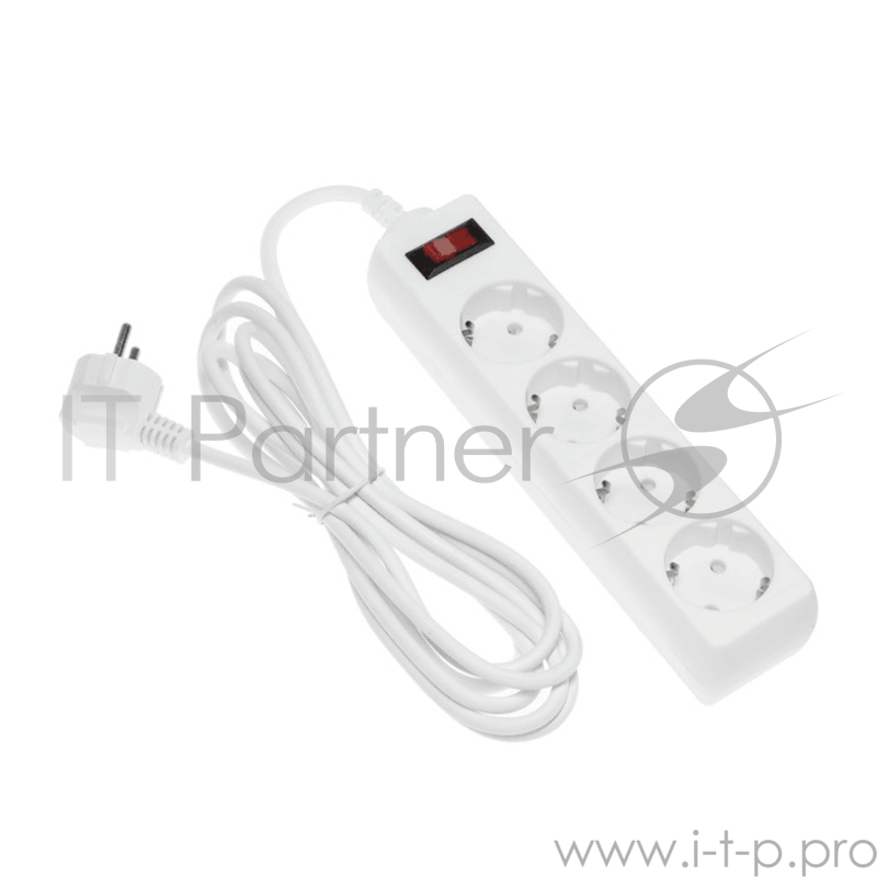 Сетевой фильтр Hiper Сетевой фильтр HIPER 4 розетки с/з с выключателем, 16А, 5м, белый