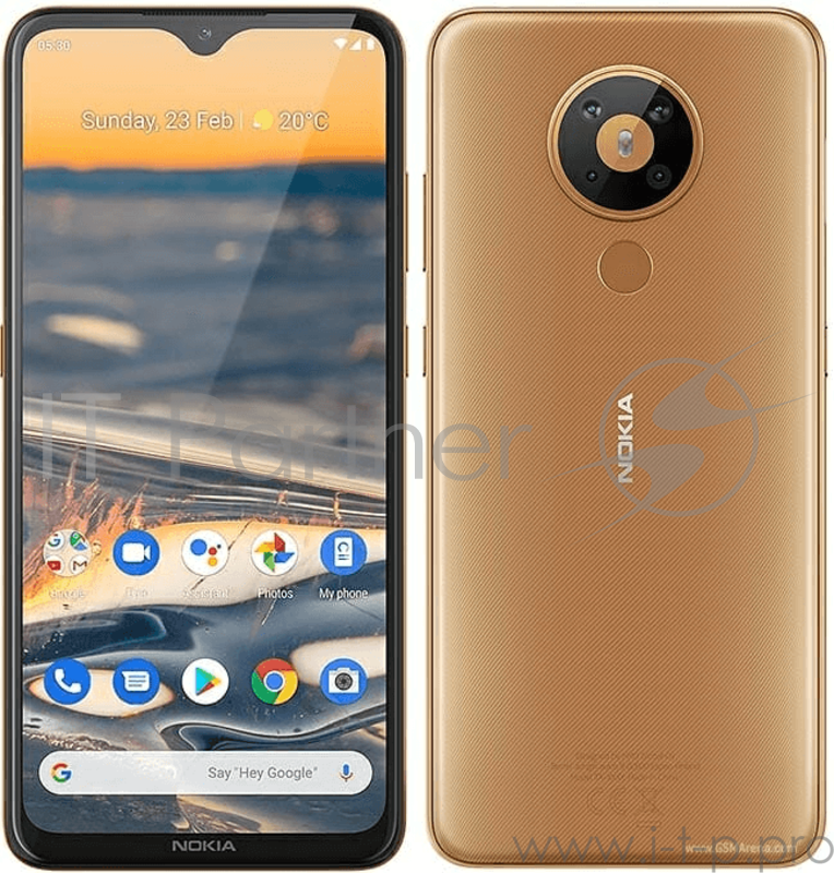 Смартфон Nokia NOKIA 5.3 TA-1234 DS 4/64 RU SAND, 6.55 1600x720, 1.8GHz, 8 Core, 4GB RAM, 64GB, up to 512GB flash, 13 МП + 2 МП + 5 МП + 2 МП/8Mpix, 2 Sim, 2G, 3G, LTE, BT v5.0, Wi-Fi, NFC, GPS, Beidou, Glonass, Type-C, 4000mAh, Android 10, 164,3 мм