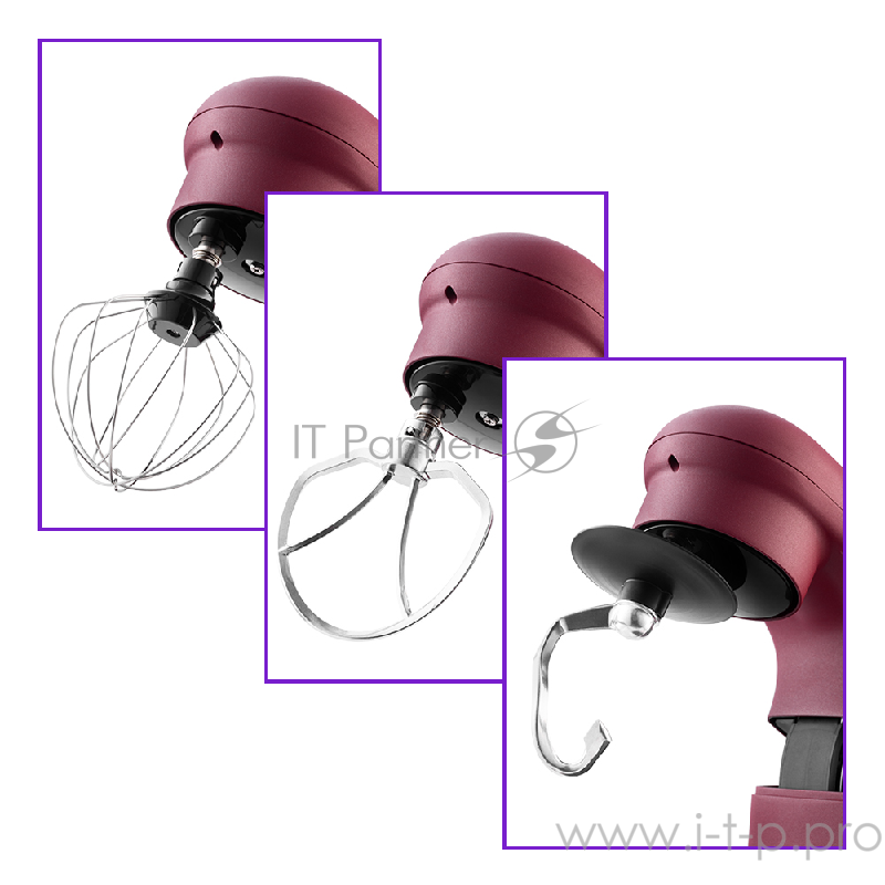 Цельнометаллический планетарный миксер Kitfort Мощность1500. Ёмкость чаши 4,2 л красный