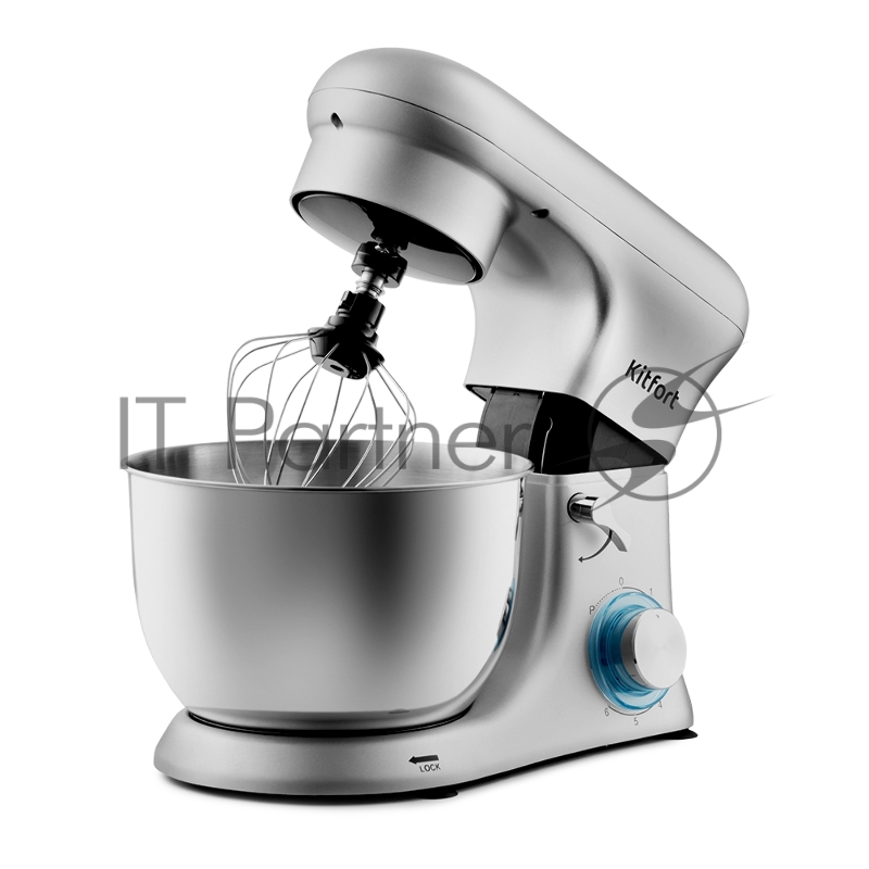 Цельнометаллический планетарный миксер Kitfort Мощность1500. Ёмкость чаши 4,2 л серебрист