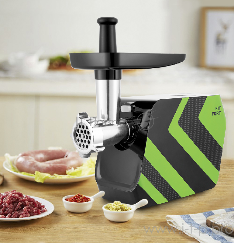 Мясорубка Kitfort Мощность 1200 Вт.Производительность 1 кг/мин.Насадки 5 шт.зеленый