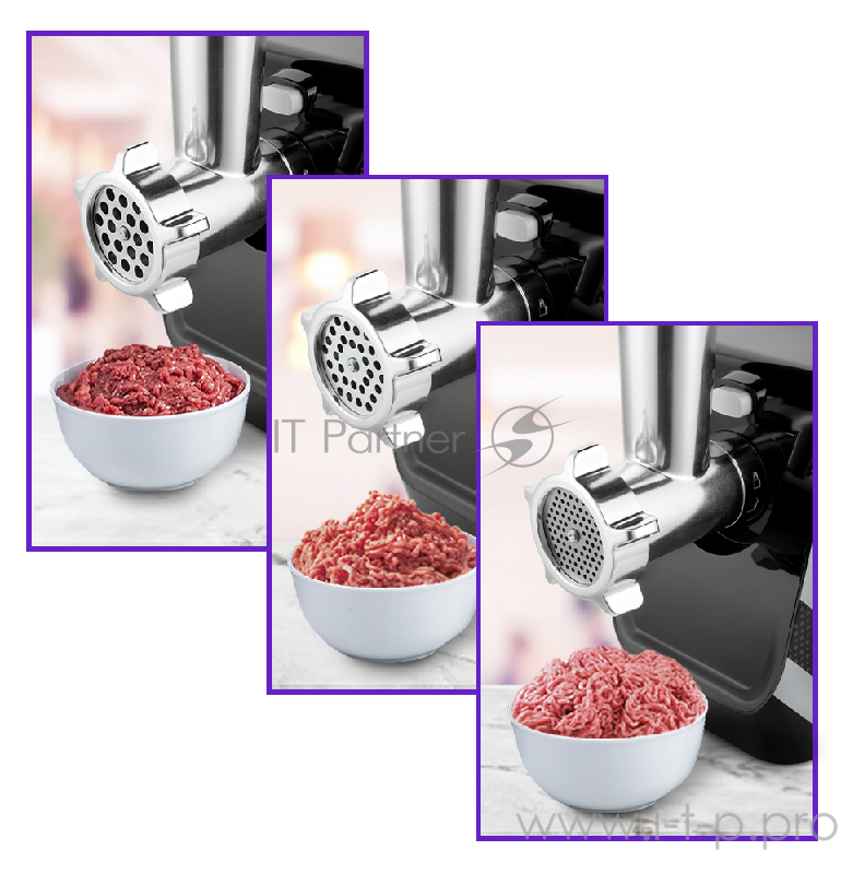 Мясорубка Kitfort Мощность 1200 Вт.Производительность 1 кг/мин.Насадки 5 шт.серый