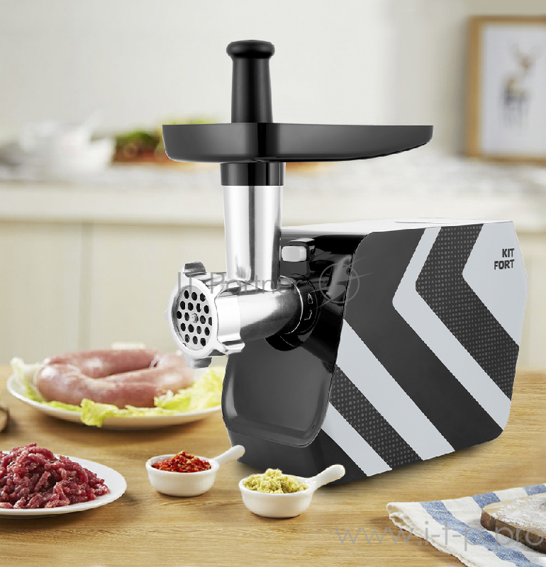 Мясорубка Kitfort Мощность 1200 Вт.Производительность 1 кг/мин.Насадки 5 шт.серый