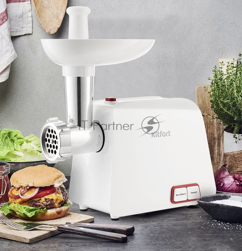 Мясорубка Kitfort Мощность 1000 Вт.Производительность 1,2 кг/мин.Насадки 4 шт.