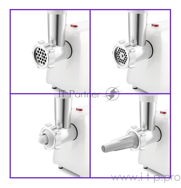 Мясорубка Kitfort Мощность 1000 Вт.Производительность 1,2 кг/мин.Насадки 4 шт.