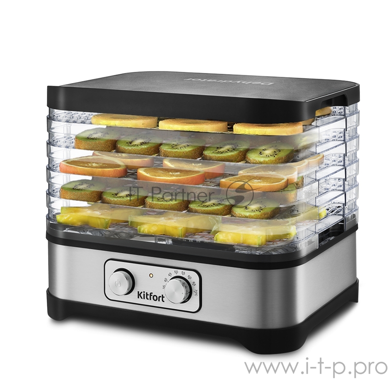 Сушилка для овощей и фруктов Kitfort Мощность 250 Вт.Количество поддонов 5.