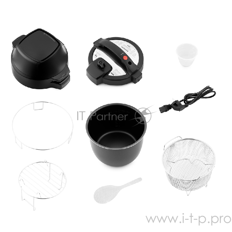 Скороварка-аэрогриль «5 в 1» Kitfort Мощность аэрогриля/скороварки 1500 Вт/1000 Вт.