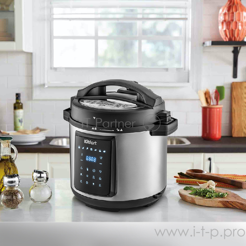 Скороварка-аэрогриль «5 в 1» Kitfort Мощность аэрогриля/скороварки 1500 Вт/1000 Вт.