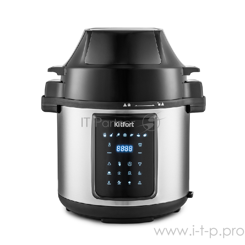 Скороварка-аэрогриль «5 в 1» Kitfort Мощность аэрогриля/скороварки 1500 Вт/1000 Вт.