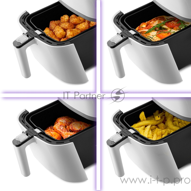 Аэрогриль Kitfort Мощность 1500 Вт.Ёмкость чаши 4,5 л.Таймер 1–60 мин, шаг 1 мин.