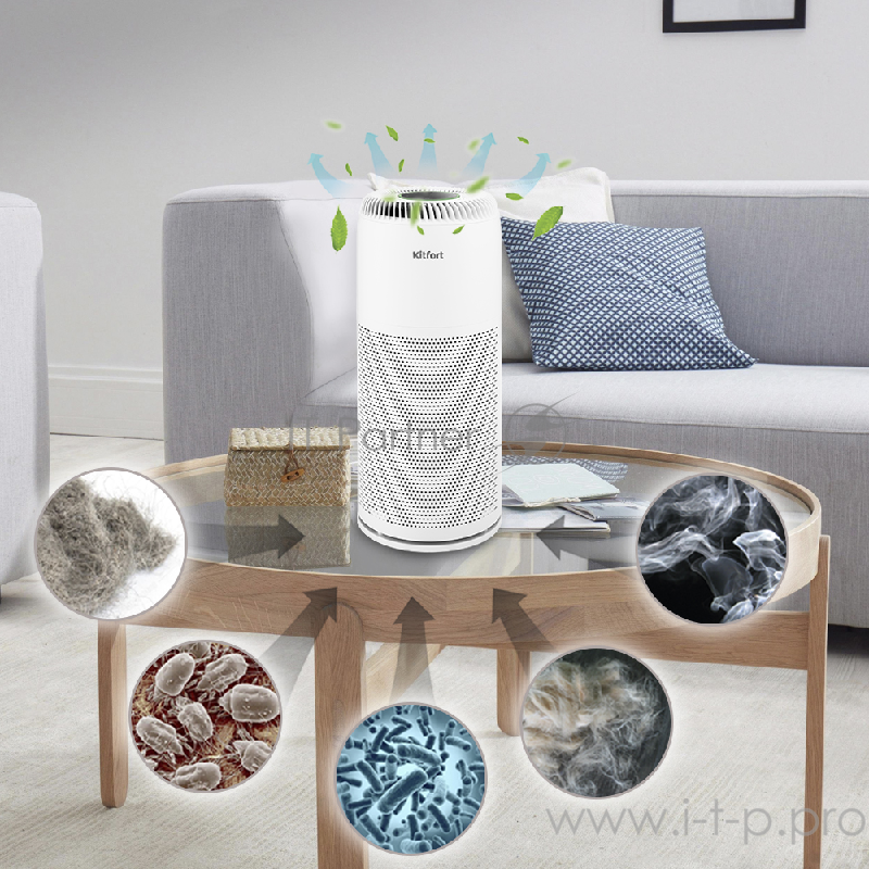 Очиститель воздуха Kitfort Мощность 20 Вт. Обслуживаемая площадь 25 м² .