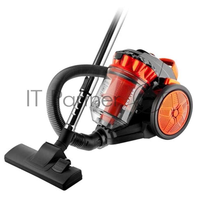 Пылесос циклонного типа BRAYER, 2200 Вт, 3 л, всасыв 400, НЕРА, телес 87 см, меб, щель