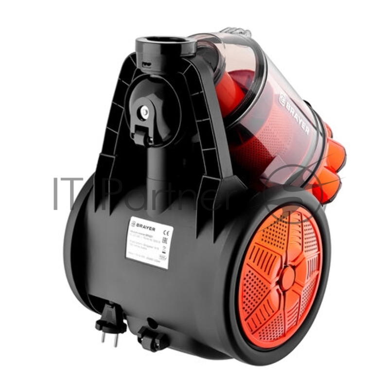Пылесос циклонного типа BRAYER, 2200 Вт, 3 л, всасыв 400, НЕРА, телес 87 см, меб, щель