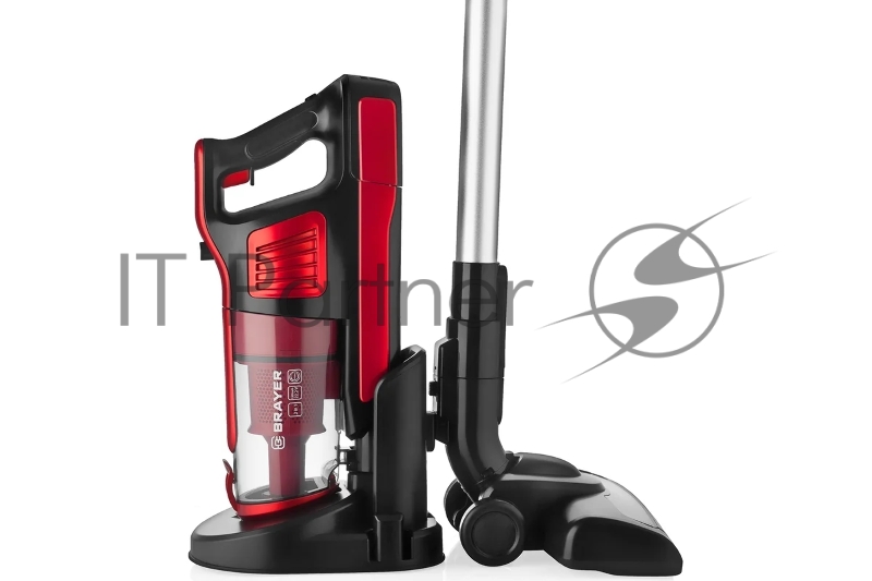 Ручной пылесос BRAYER, 2 в 1, 120 Вт, 0,6 л, батар 22,2 В, турбощетка с LED, база д/хранения
