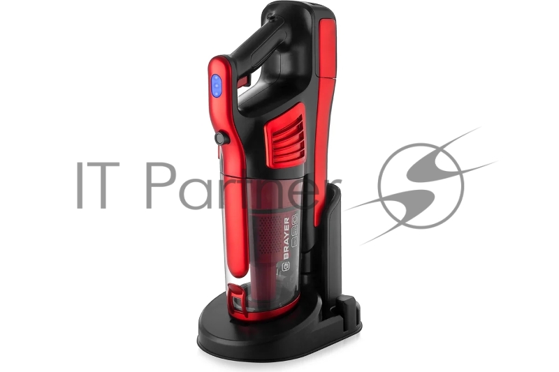 Ручной пылесос BRAYER, 2 в 1, 120 Вт, 0,6 л, батар 22,2 В, турбощетка с LED, база д/хранения