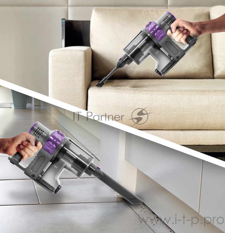 Вертикальный пылесос Kitfort Мощность 150 Вт.Пылесборник 1 л.Время зарядки 4,5 ч.