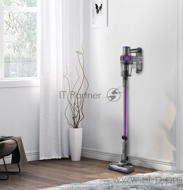 Вертикальный пылесос Kitfort Мощность 150 Вт.Пылесборник 1 л.Время зарядки 4,5 ч.