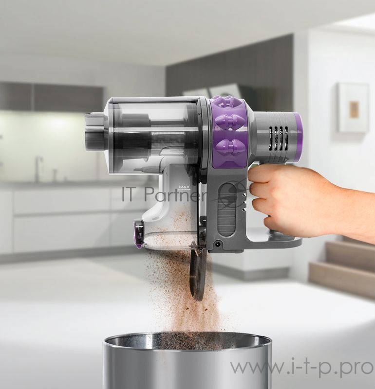 Вертикальный пылесос Kitfort Мощность 150 Вт.Пылесборник 1 л.Время зарядки 4,5 ч.