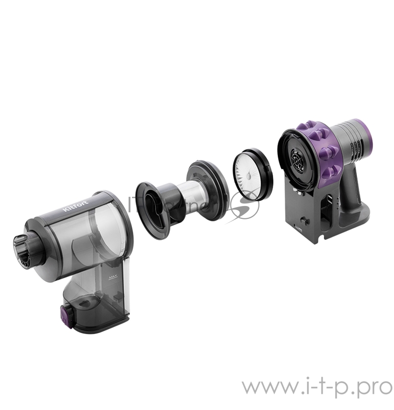 Вертикальный пылесос Kitfort Мощность 150 Вт.Пылесборник 1 л.Время зарядки 4,5 ч.